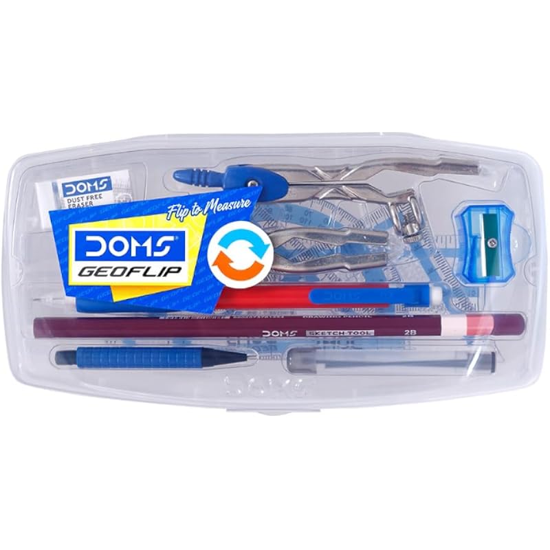 Геометрический набор Doms Geoflip | Чертежные и математические инструменты | В откидном отделении с механическим карандашом и запасными стержнями