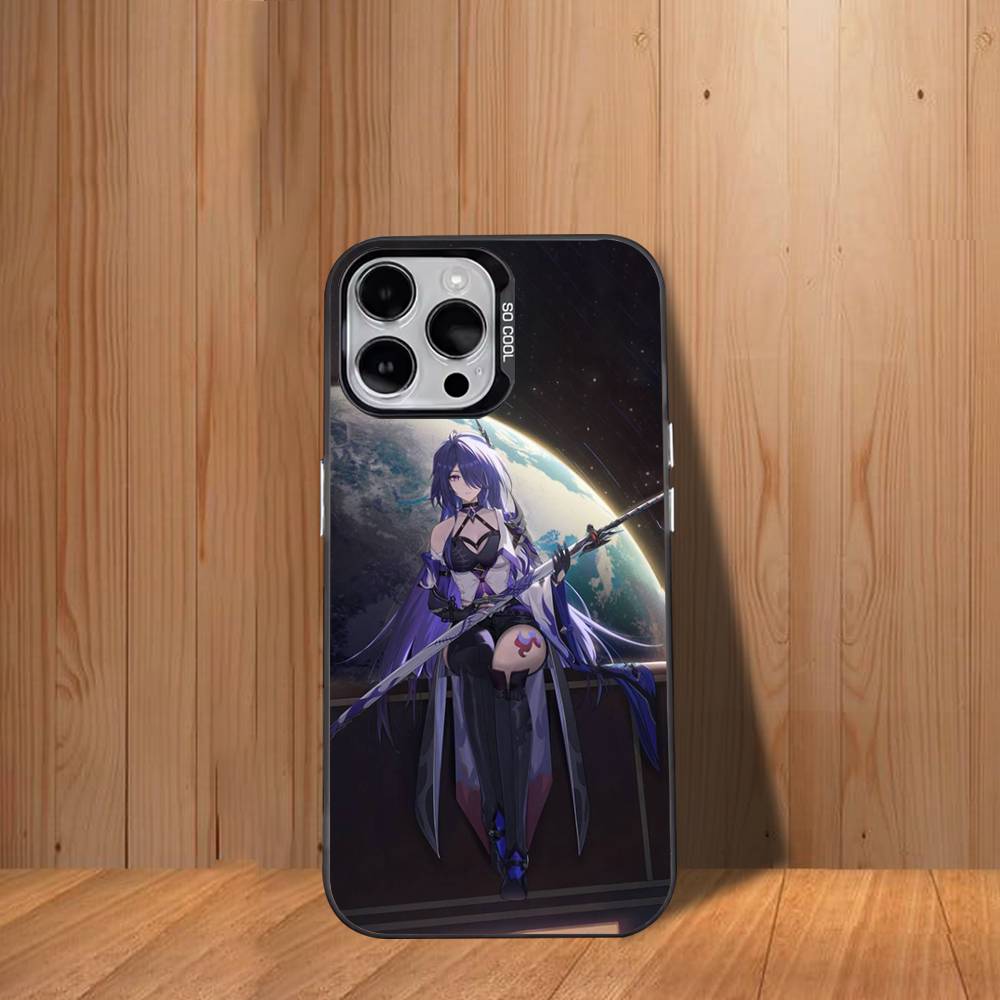 Acheron H-Honkai StarS Rail Phone Case For iPhone 17,16,15,14,13,12,11,Mini,Pro,SE,MAX White Matte Shockproof Cover
