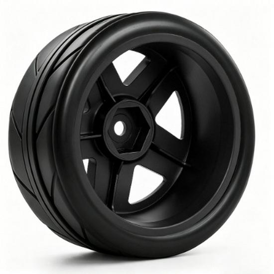 RS Red Spider 1/10 Off-Road Remote Control Car with Blade Flat Racing Tires and Wind-Breaking Plastic Wheels, Black (Model RS594).