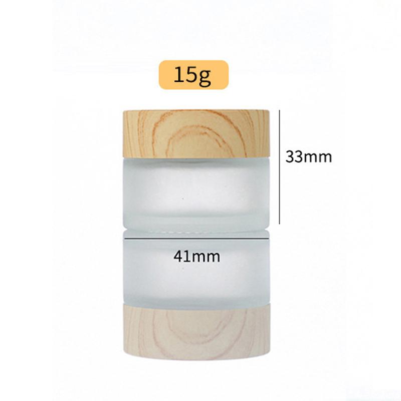 5G-100G Frost Glass Cream Bottle с деревянной крышкой портативная пустая бутылка для ухода за кожей гель сыворотка контейнер косметический дозатор инструмент