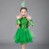 Green Sequin Children Ballet Dance Dress with Headwear Wristband Puffy Dress  Kids Girls