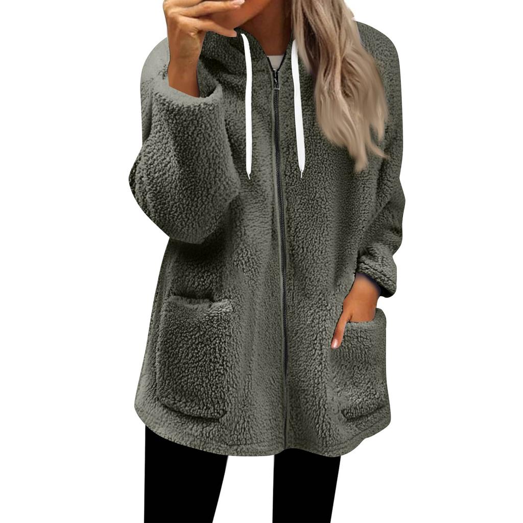 Women's Zip Up Hoodies Oversized Fleece Long Pullover Hooded Sweatshirts Casual Long Sleeve Fall Hoodie Jacket