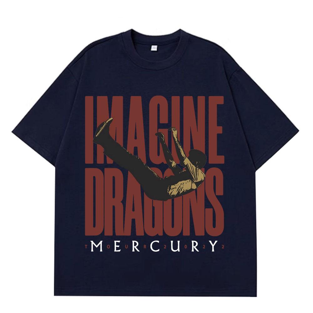 Imagine Dragons Mercury Tour Концертная Футболка Хип-Хоп Рок Группа Футболка Унисекс Женская Харадзюку Хлопок Свободная Короткий Рукав Топ Унисекс