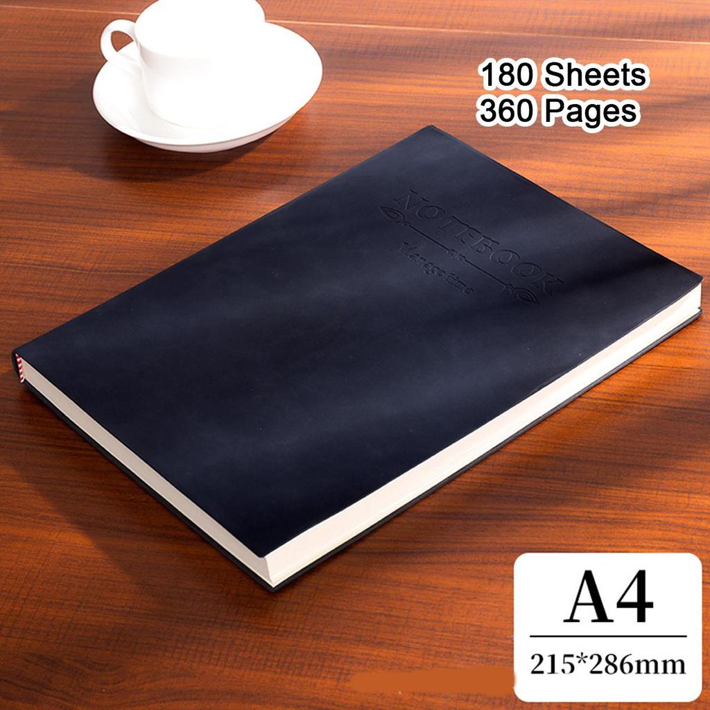 A4/A5/B5 Soft Leather Notebook, Lined Pages, Business Meeting Record Book, Notepad, Student Diary, Subject Notes, 180 Sheets