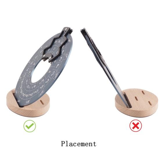 Круглый металлический инструмент для аккордов Circle of Fifths Wheel с деревянной подставкой для музыкальных инструментов