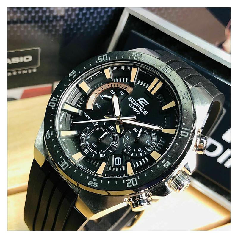 Casio CASIOEDIFICE Серия Классические Простые Повседневные Нержавеющая Сталь Модные Кварцевый Механизм Ремешок из Смолы Японские и Корейские Часы Мужские EFR-563PB-1AV