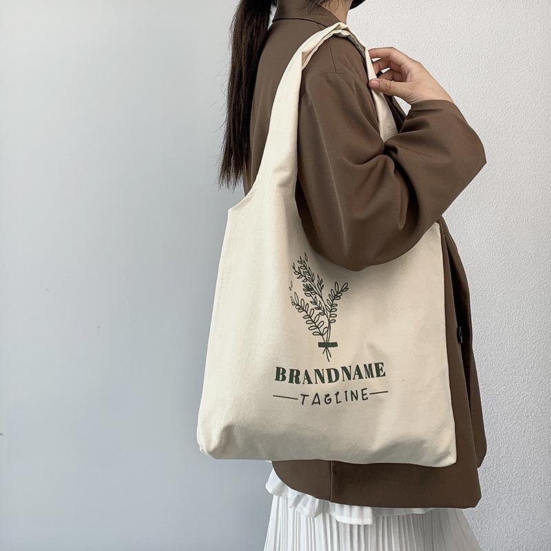 Japanese and Korean Style Canvas Tote Bag - Women's Large Capacity Summer Shoulder Bag for School or Tutoring