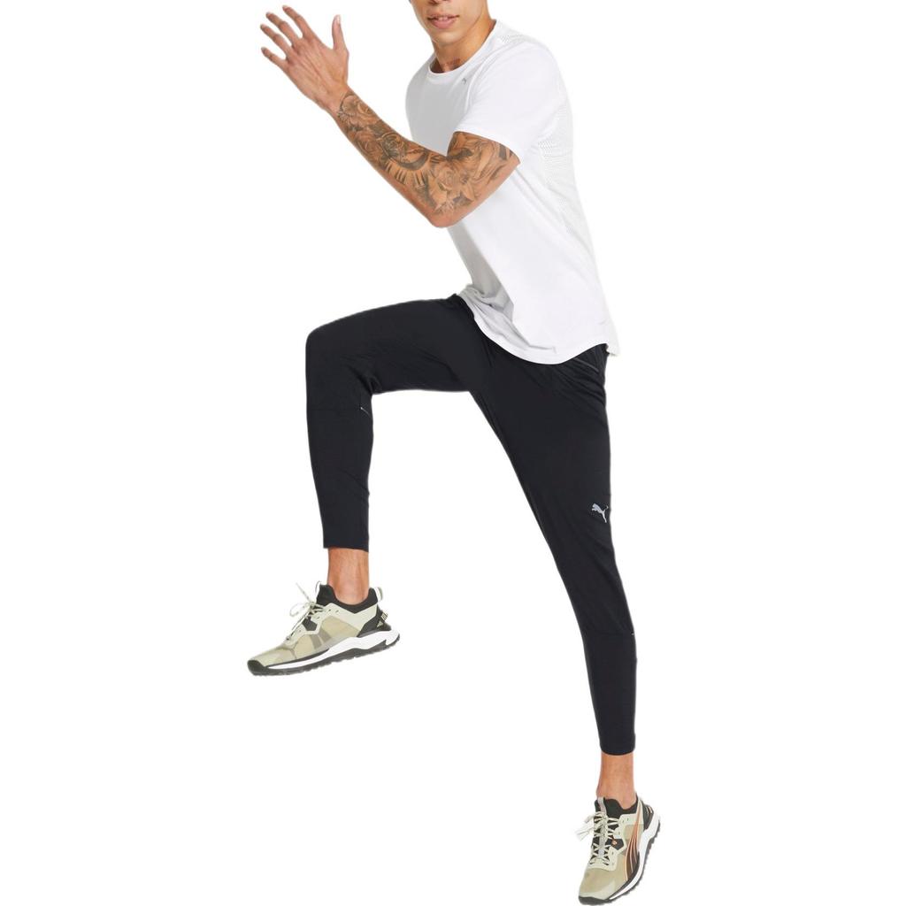 Puma Брюки для бега и фитнеса с логотипом Solid Color Мужские плавки Черный 521404-01