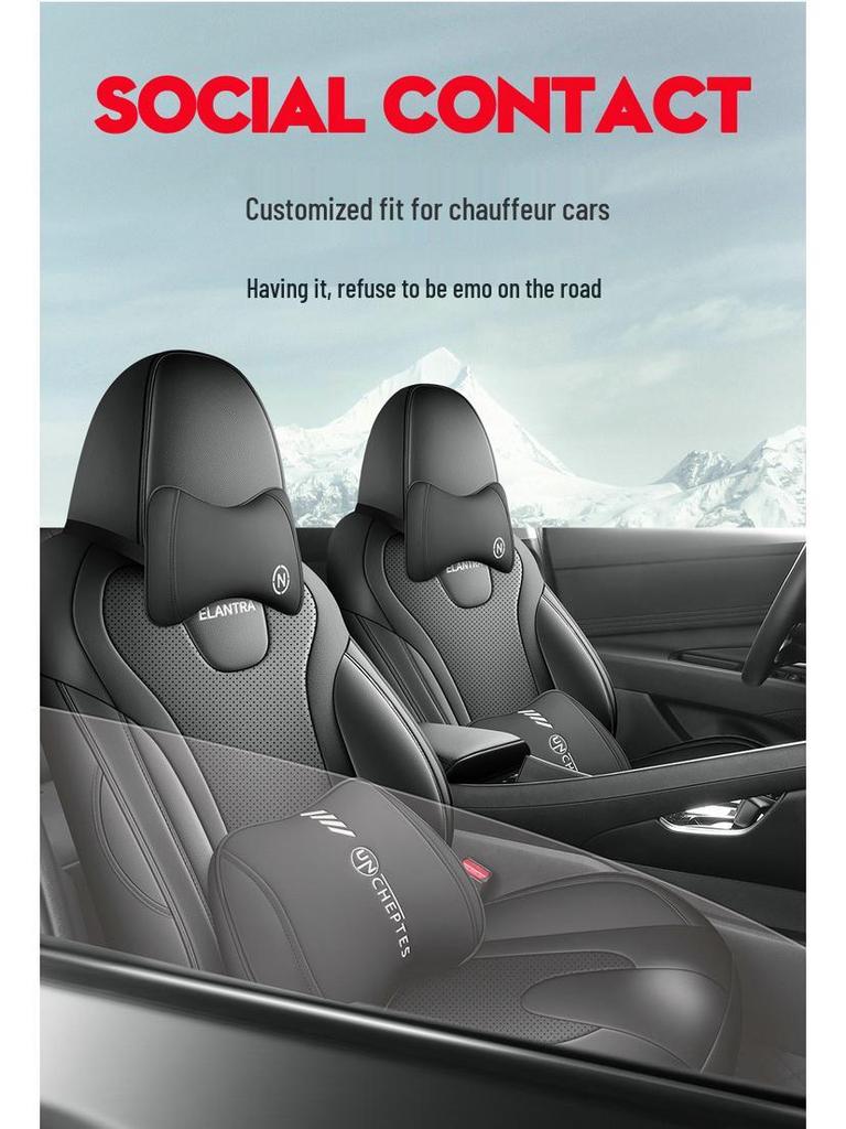 Универсальная кожаная подушка на сиденье автомобиля для Beijing Elantra - Подходит для пятиместного автомобиля, всесезонное использование