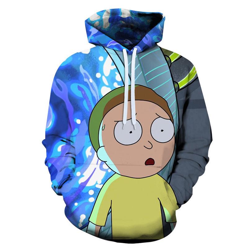 Autumn 3D Animation "Rick and Morty" Printed Hoodies Fashionable Casual Sports Long Sleeved Men's Hooded Sweatshirts