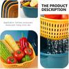 LIFKOME 6 Pieces Drain Colander Set Detachable Multi-layer Plastic Kitchen Food Strainer Fruits Vegetable Washing Baskets Drain Bowls for Cleaning