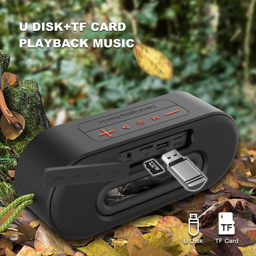 TOPROAD Водонепроницаемые Bluetooth-колонки IP65 Портативные беспроводные стерео бас-бумбокс сабвуфер Поддержка колонки FM-радио светодиодные RGB-подсветки