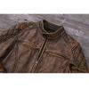 Китайский размер винтажная мужская коричневая кожаная куртка Genine коровья кожа мотоциклетный стиль коровьи куртки для мужчин осень