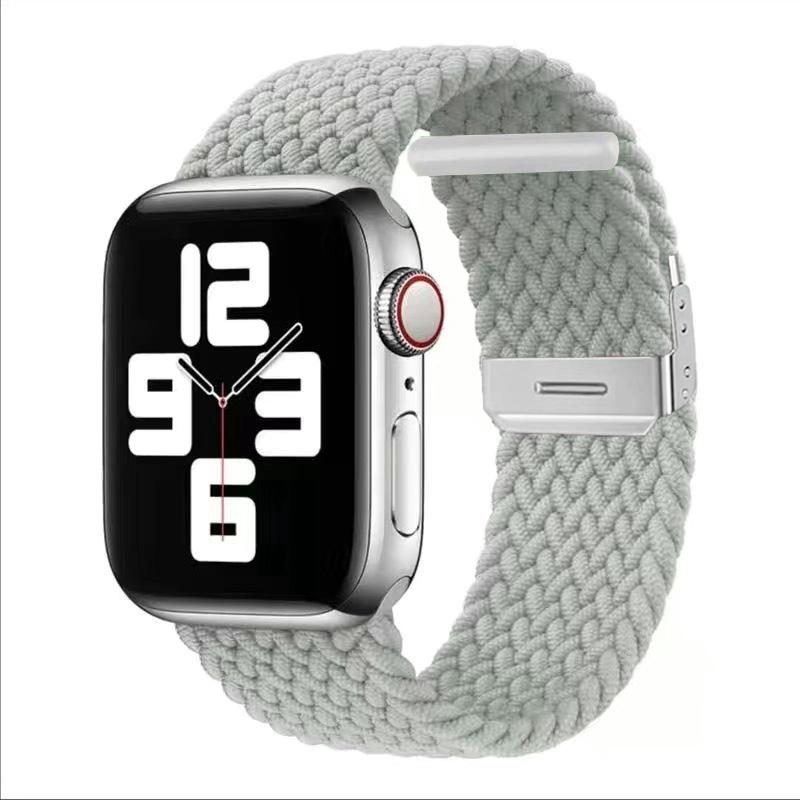 Nylon Fabric Band for Apple Watch Series 8 7 6 SE 5 4 3 38 40mm 42mm 44mm 41MM 45MM 49 Ultra Braided Solo Loop Strap for Iwatch