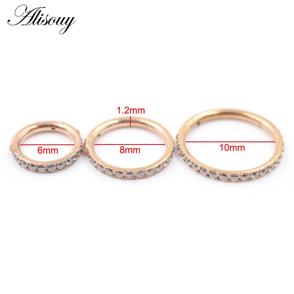 Alisouy 1 шт., хирургическая сталь, циркон, обруч для ушей, серьги на козелок, спираль, хрящ, серьга, кольцо-кликер, кольцо в носу, ювелирные изделия для пирсинга