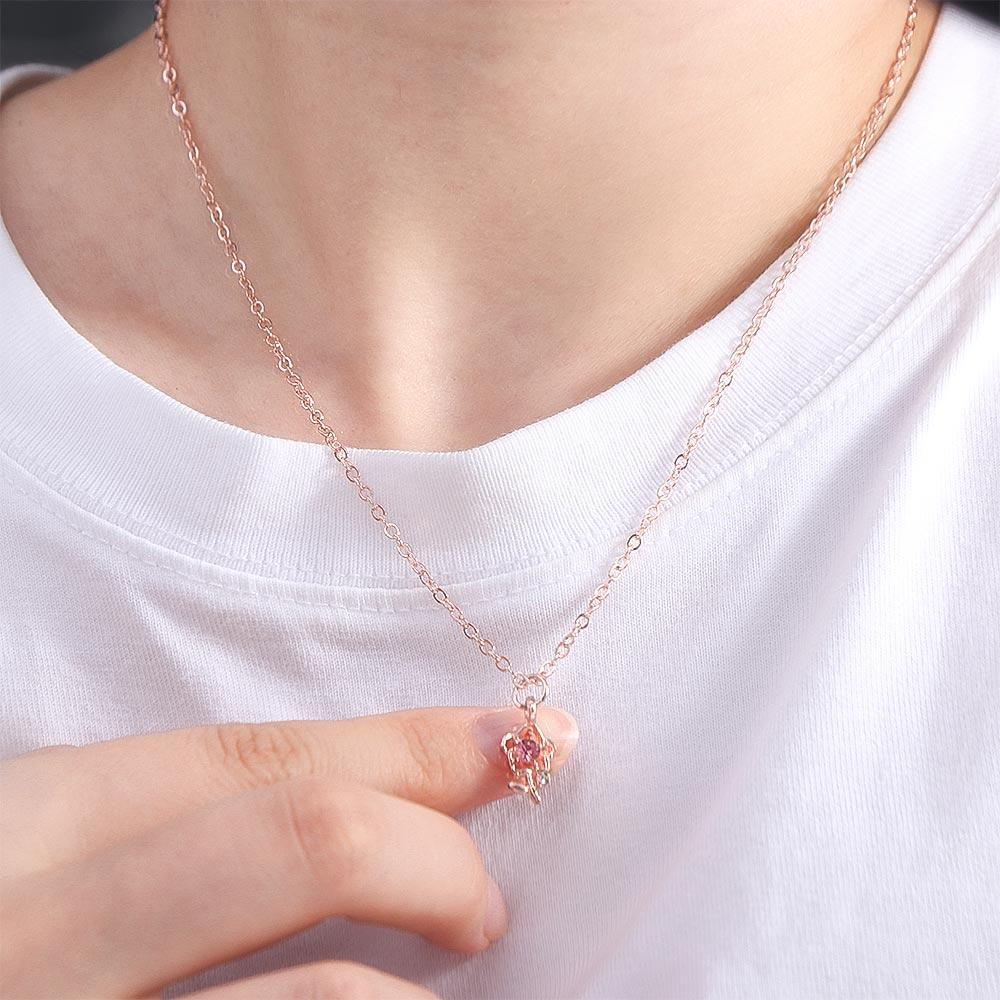 Romantic 3D Flower Choker Exquisite Clavicle Chain Lovely Pink Rose Necklace Dating