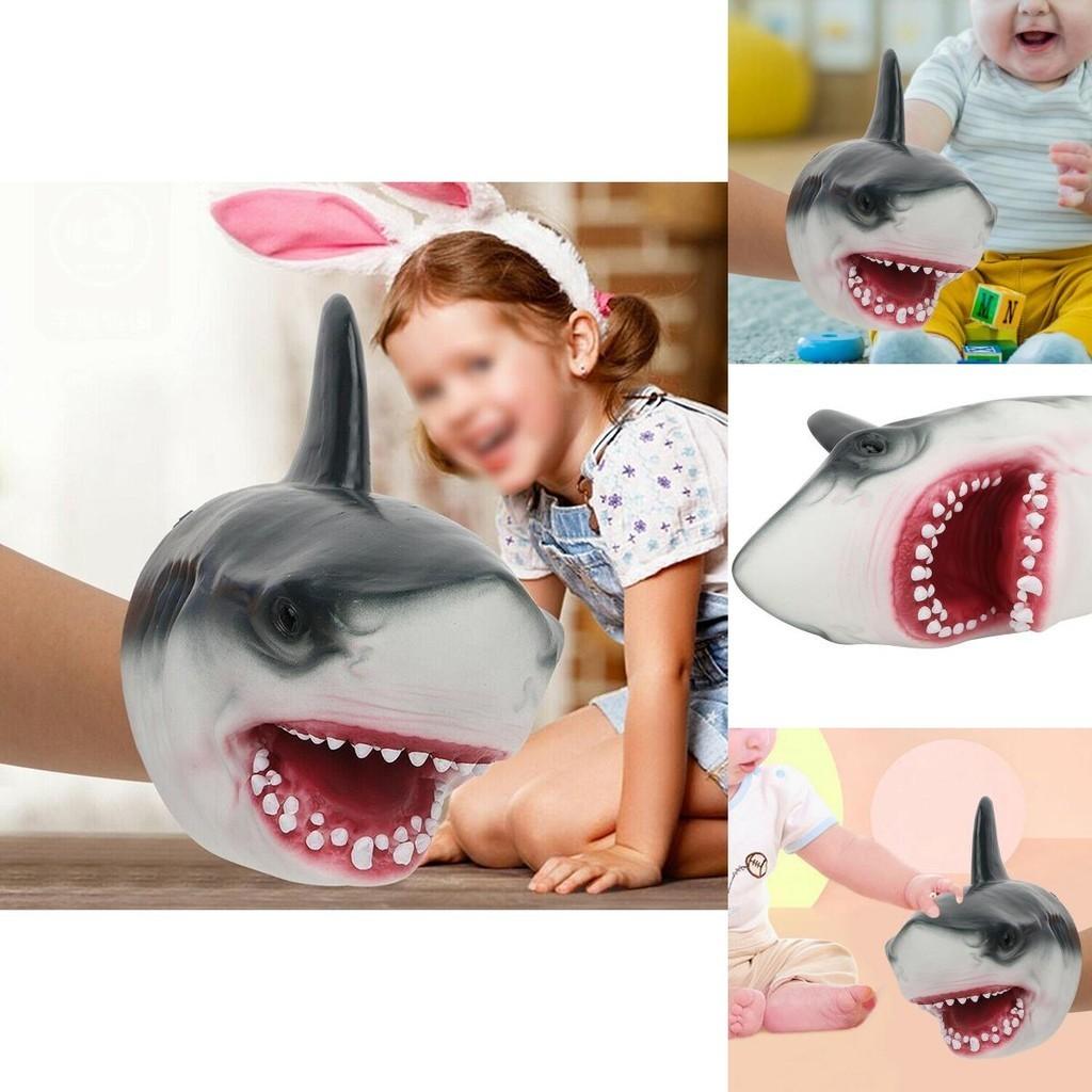 Премиальная плюшевая игрушка-рукавица в виде головы акулы для детей, безопасная и развивающая игра