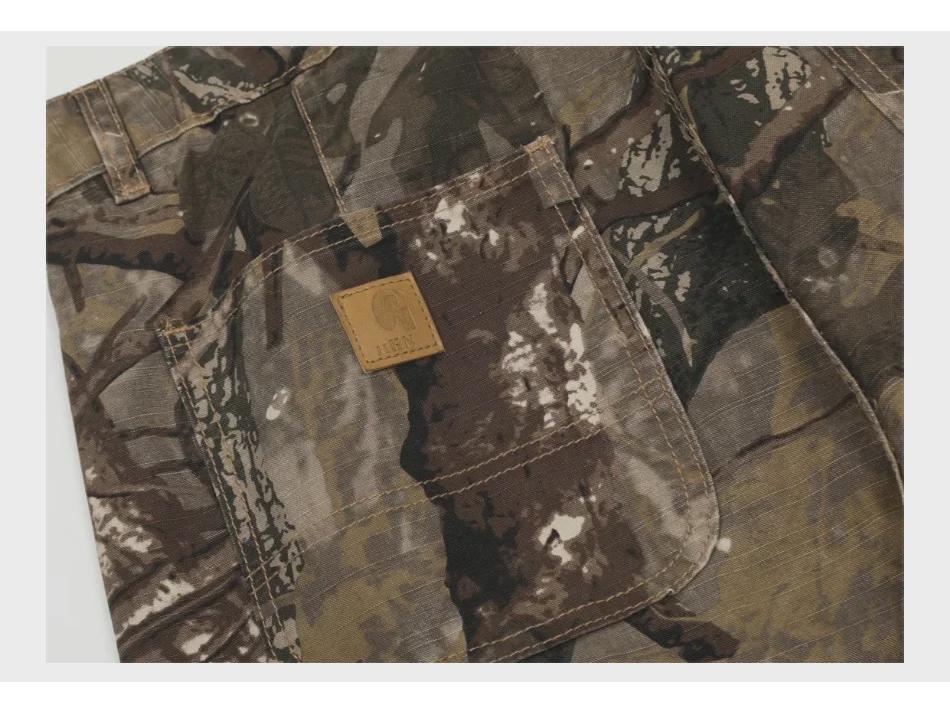 Мужские брюки прямого кроя камуфляжные рабочие - стиль для отдыха на природе