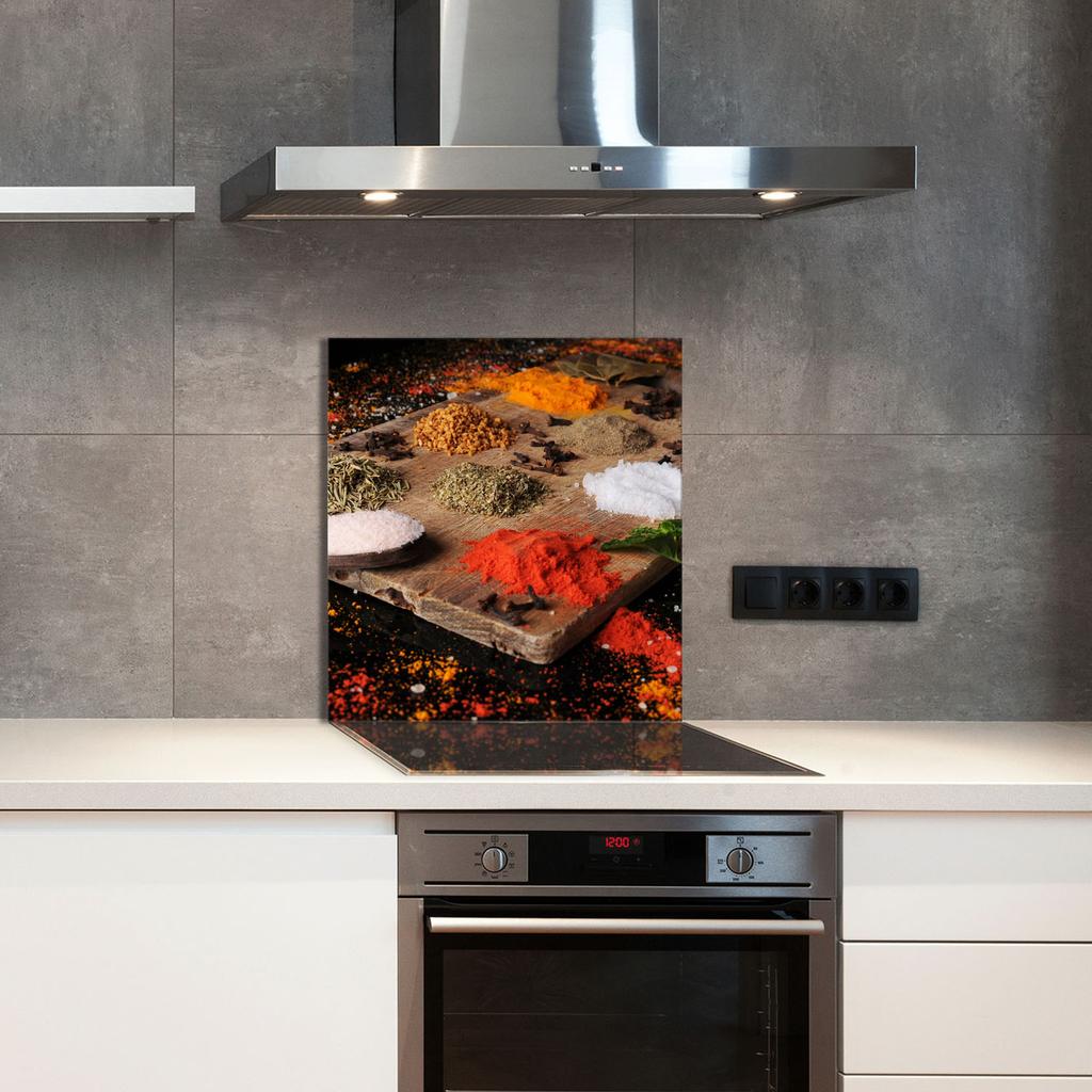 СТЕКЛЯННАЯ ПАНЕЛЬ ДЛЯ КУХНИ 60x65 Специи