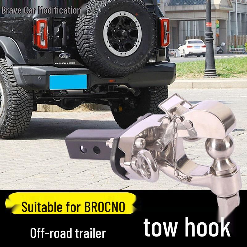 Совместимо с буксировочными крюками для Ford Bronco RV, буксировочными крюками «Голова тигра с квадратной пастью» и фаркопами.