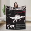 Jurassic T-Rex Grid World Blanket Flannel Spring/Autumn Logo Breathable Lightweight Throw Blankets for Travel Bedroom Quilt
