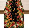 Сахарный Череп Бархатцы Цветочный Dia De Los Muertos День Мертвых Мексиканские Подставки под Тарелки Набор из 4 Штук Настольные Коврики для Кухни Обеденного Стола Украшения 12x18 Дюймов