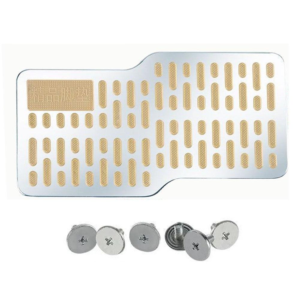 Car Foot Rest Pedal Board Floor Carpet Mat Anti-slip Stainless Steel Heel Pad Car Truck Suv Black Beige Brown Universal