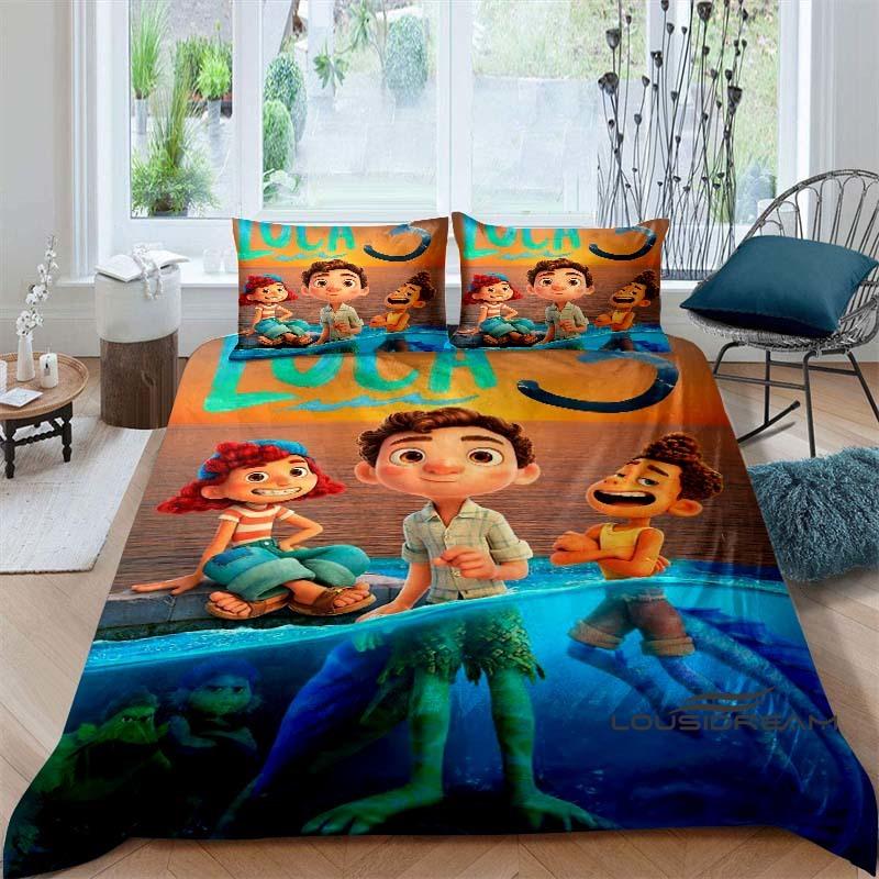 3D Printed Cute Disney Luca Duvet Cover and Pillowcase Set - Home Decor, Creative Plus Size Bedding Set