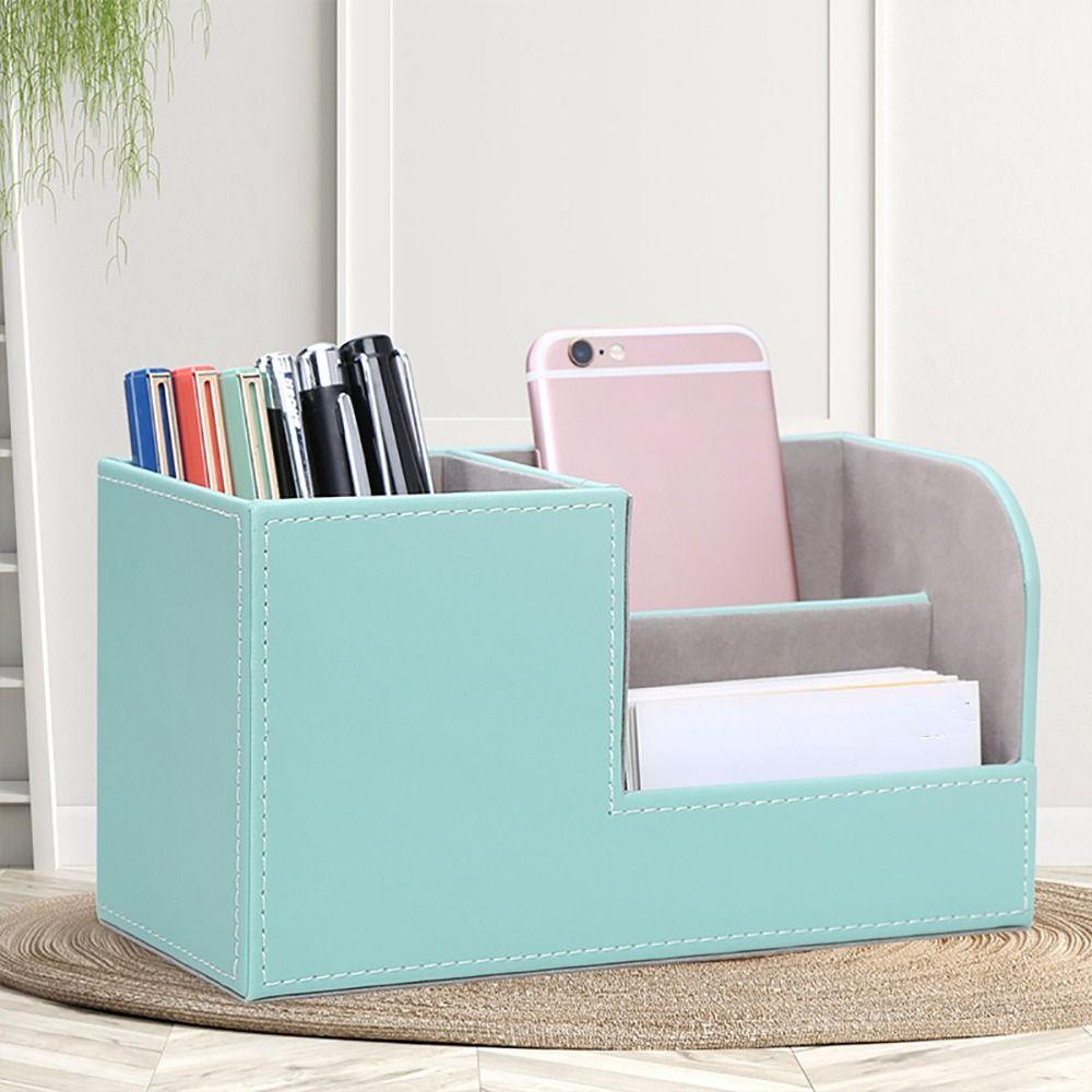 Leather Makeup Brush Holder Stationery Storage Pen Container Light Luxury Brush Pot