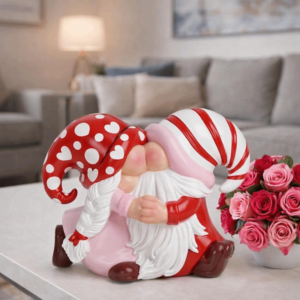 Romantic Heart Dwarf Figurine Resin Heart Ornament Valentine's Day Decor Anniversary
