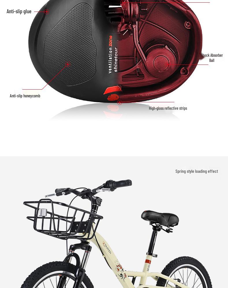 Universal Super Soft Silicone Bicycle Saddle with Shock Absorption - Mountain Bike Seat for Men and Women