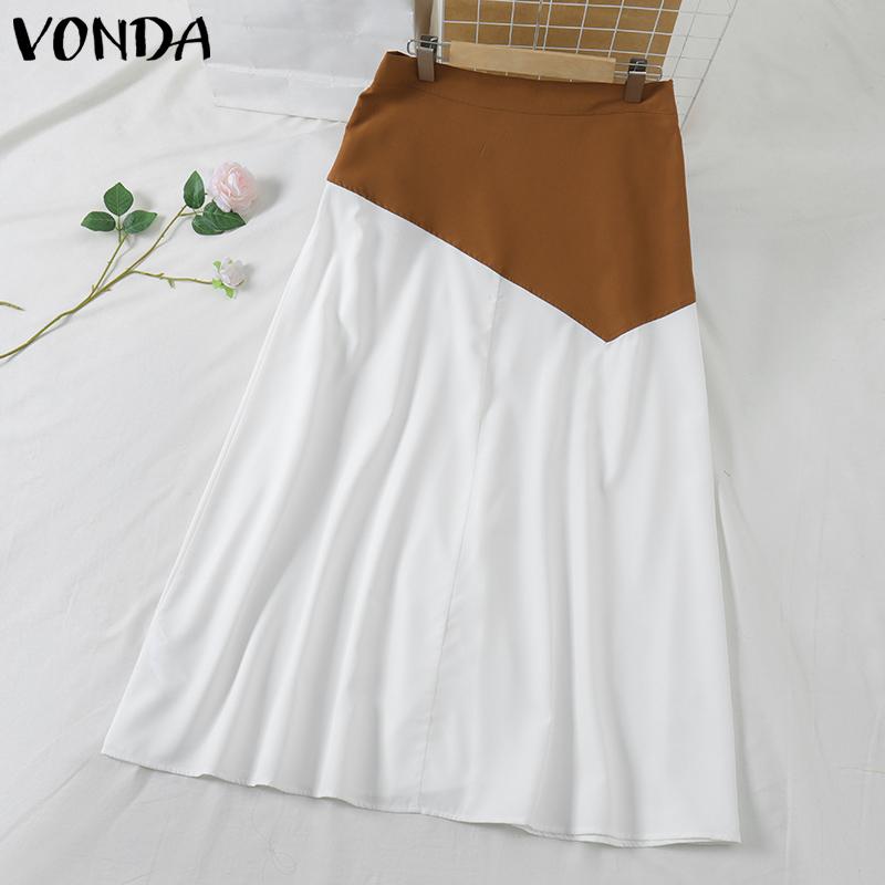 VONDA Женские элегантные свободные плиссированные юбки с эластичной талией