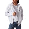 Casual Embroidered Zip-Up Hoodie Long Sleeve Men Hoodies White 40QM434-YAA