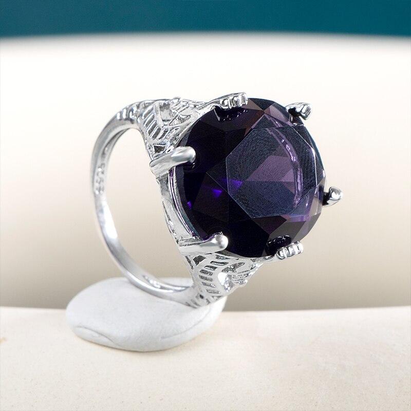 BELLA BOX Кольцо с фиолетовым аметистом и цирконием для Wemon, высокое качество, блестящий кубический цирконий, изящные женские нежные аксессуары