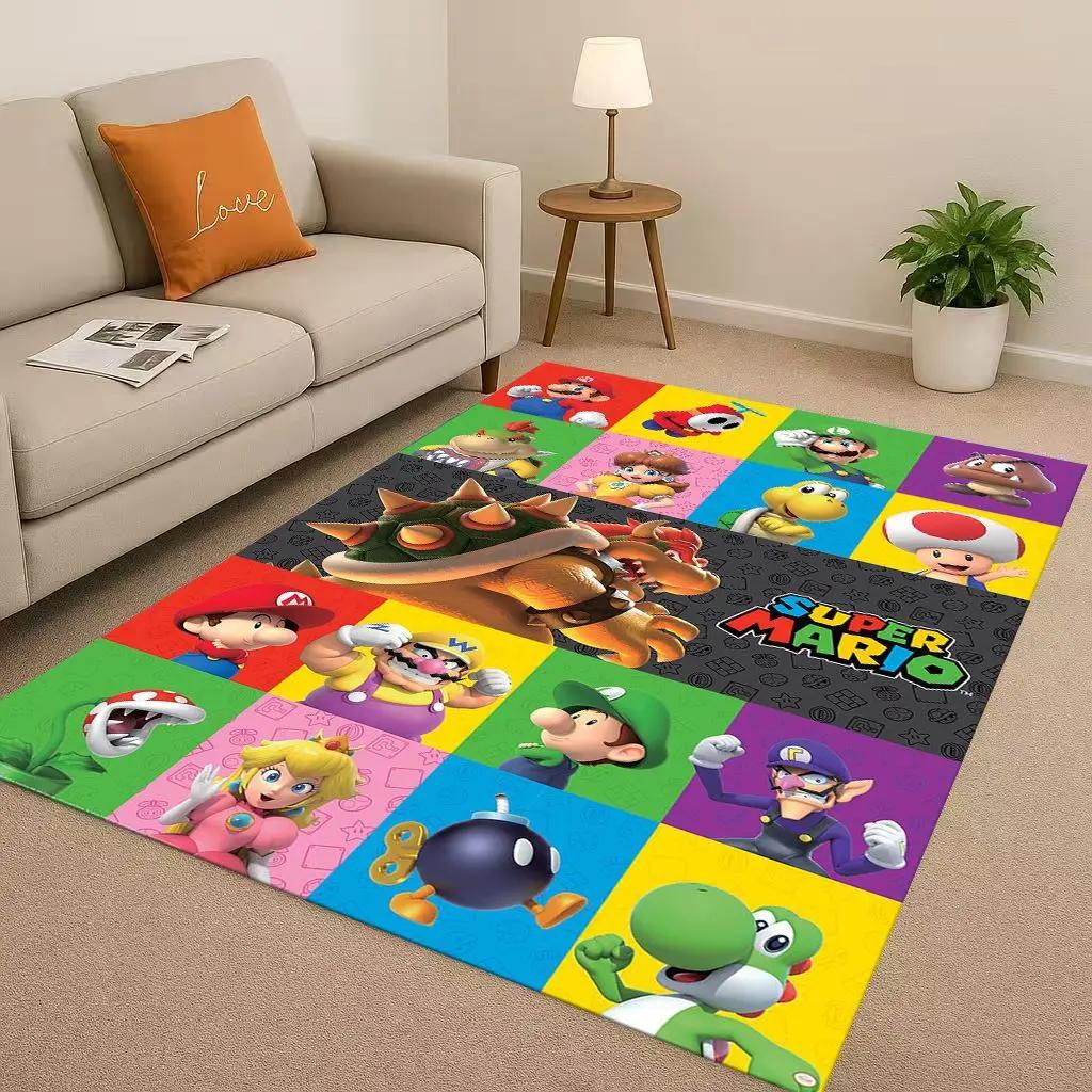 3D Mario Game Cartoon Christmas Gift Living Room Non-Slip Area Rug Carpet For Bedroom Playroom Sofa,Home Decor Doormat