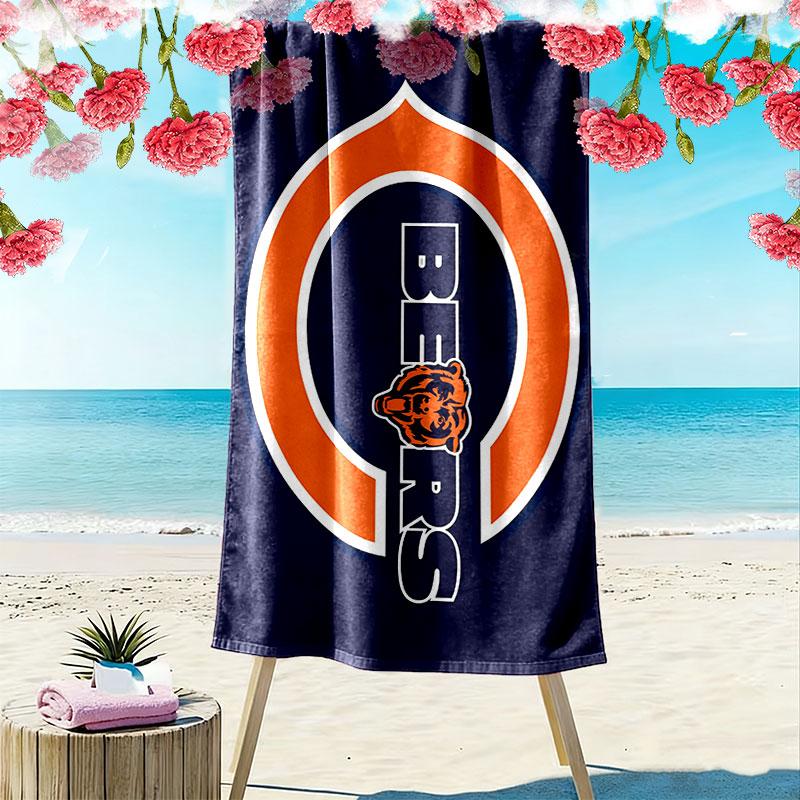 Пляжное полотенце с принтом Chicago Bears, большое, мягкое, быстросохнущее, для пляжа, кемпинга, плавания