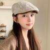 British retro textured hat showing a small face forward hat newsboy hat fashion versatile painter hat beret
