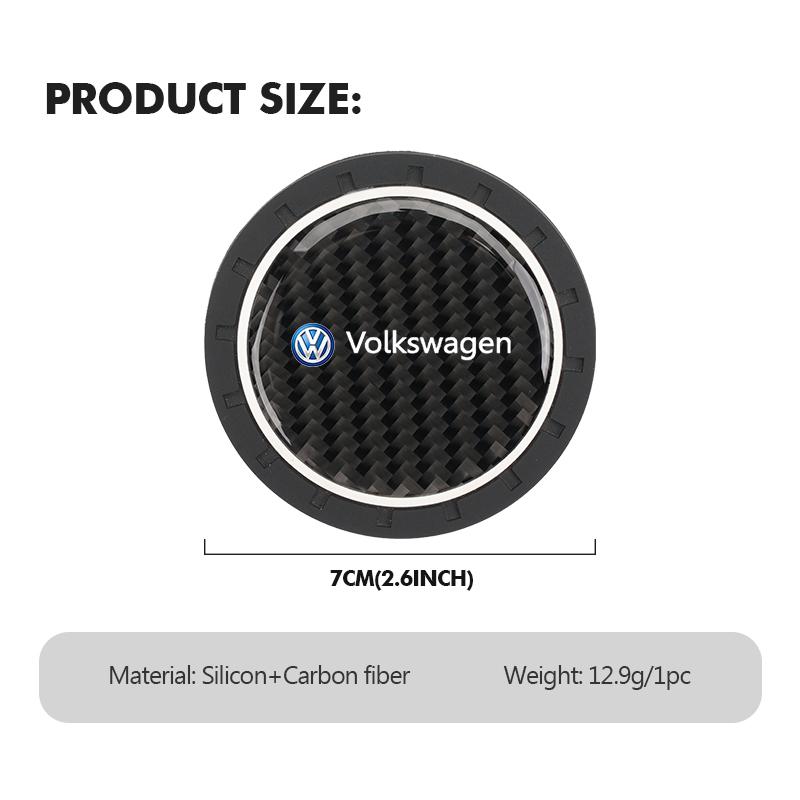 2pcs Car Water Coaster Cup Pads Non-Slip Mats Accessories For Volkswagen VW Polo Jetta Sagitar Magotan Passat B5 B6 B7 CC Tiguan zh5
