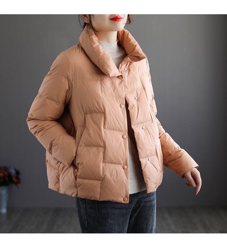 Осенне-зимняя ретро-стойка с воротником, женская пуховая хлопковая парка, женское свободное теплое пальто