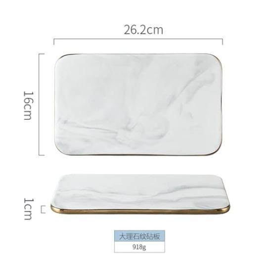 Новая мраморная разделочная доска, обеденные тарелки, керамический поднос, золотая тарелка с каймой, обеденный сервиз, тарелки и блюда, кухонная утварь, фарфор