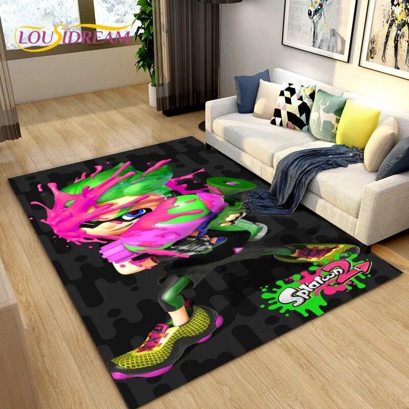 PC Splatoon, игровой геймерский мультяшный коврик, коврик для гостиной, спальни, дивана, коврик для украшения, детские игры, нескользящий напольный коврик