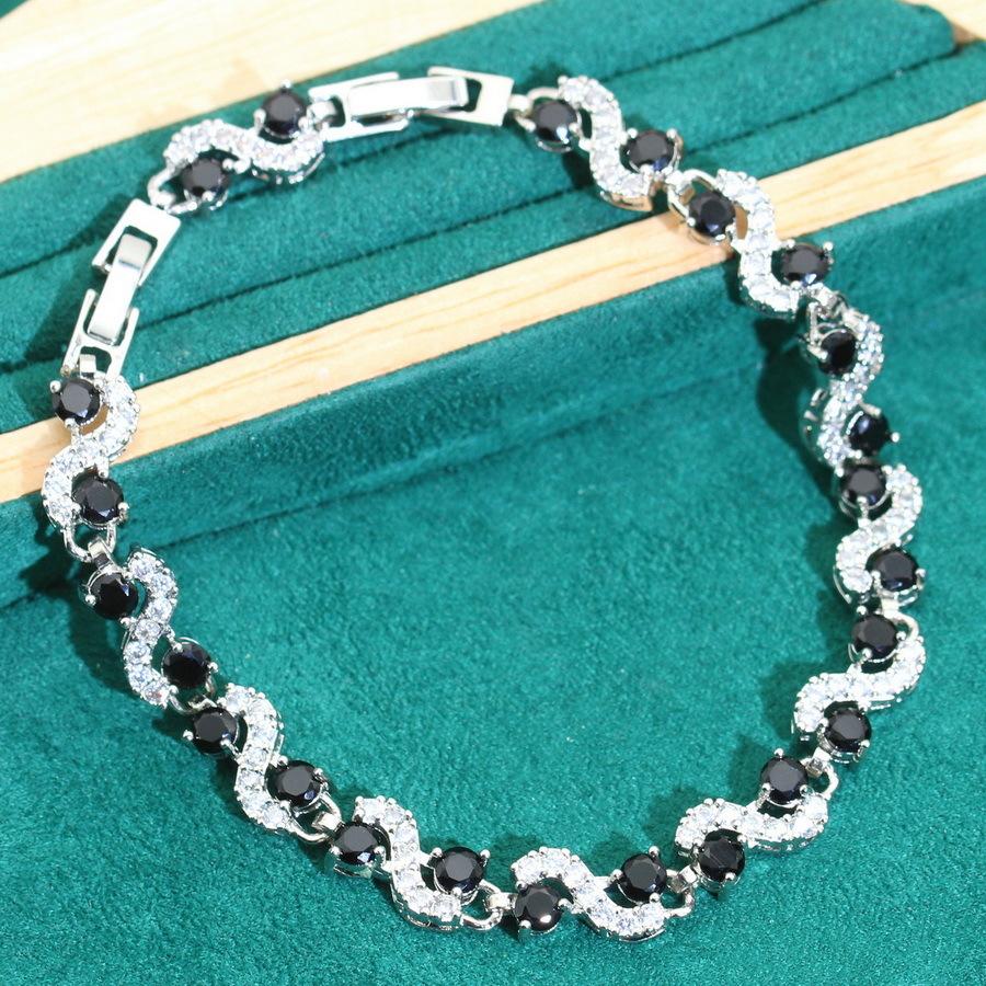 Популярная модель классическая мода легкая роскошь высококачественный циркон женский браслет комплект одежда