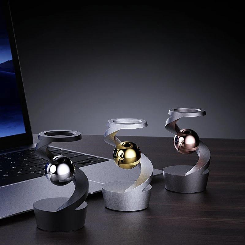 Подвеска рабочего стола Вращающийся гироскоп Декомпрессия Релаксация Артефакт Беззвучный Кончики пальцев Поворот руки Металл Черный Технология Продвинутая игрушка