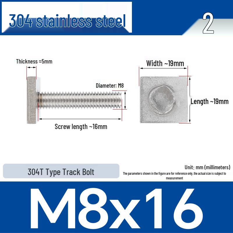 Индивидуальный Т-образный болт M6/M8 из нержавеющей стали 304 с Т-образным пазом, неправильной прямоугольной формы
