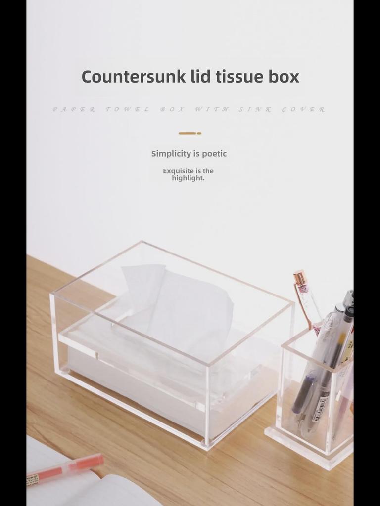 Elegant Acrylic Tissue Box - Modern, Decorative Napkin Storage for Living Room