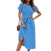 Women's Casual Cute Pattern Print Round Neck Midi Dress Basic Classic Outdoor Everyday Short Sleeve Loose Dress