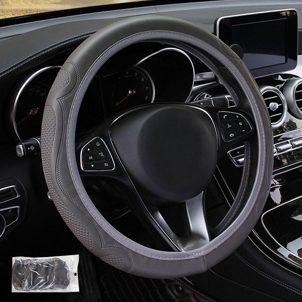 Противоскользящий защитный чехол на руль, кожаный автомобильный перчаточный чехол, чехол на руль автомобиля