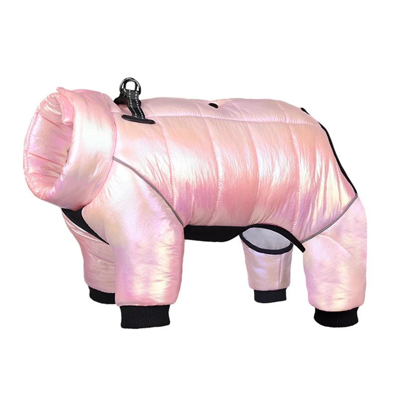 Зимний пуховик для собак, водонепроницаемая одежда для собак для маленьких собак, комбинезон со встроенным воротником для щенков, светоотражающее пальто для домашних животных, французский бульдог