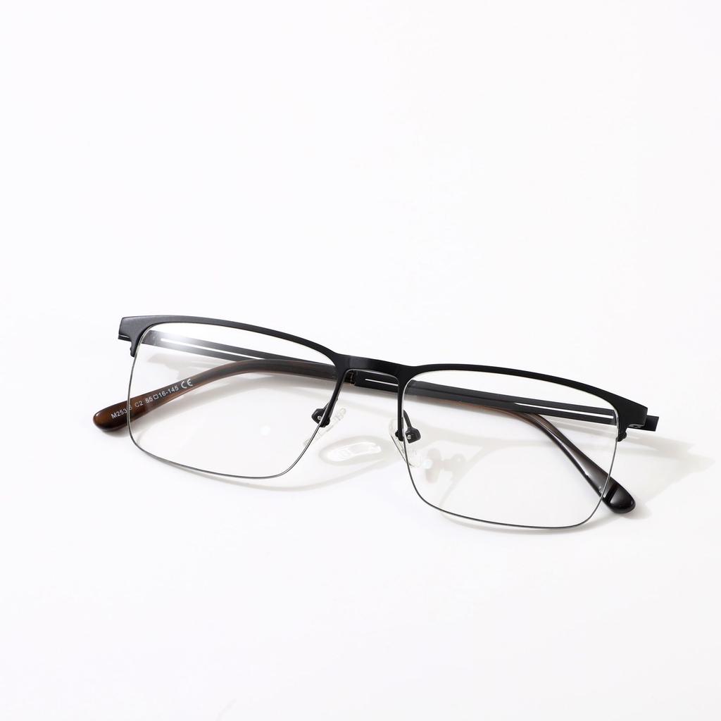 Sven Half-Frame Business Men's Miopia Glasses Square Frame Universal Casual Metal Glasses Frame Small Frame