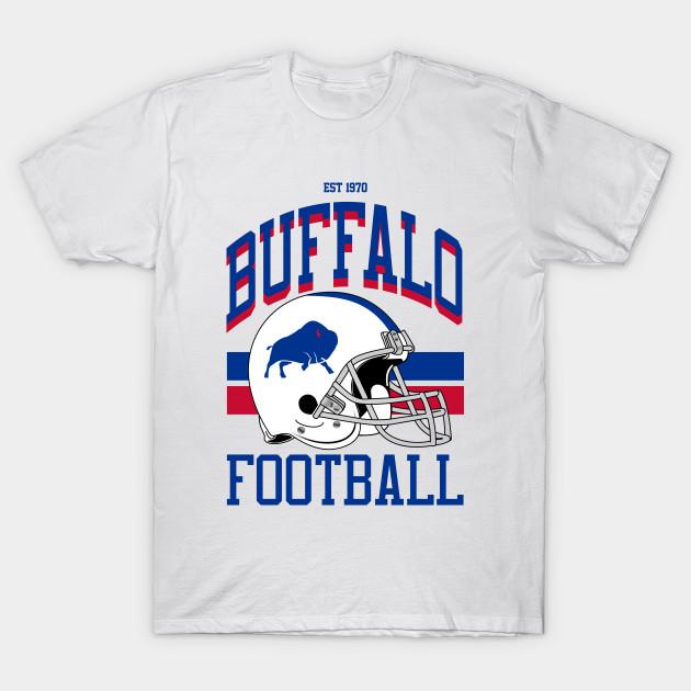 Asian Size Men Black Print T-shirt Buffalo Football No-Cut Heat Transfer Print Cotton Tshirt